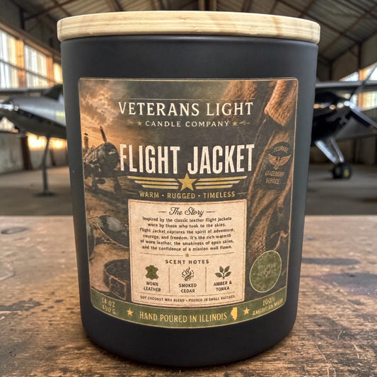 Flight Jacket Candle – Bold Leather & Amber Luxury