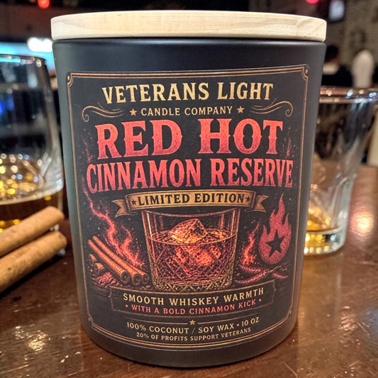 Red Hot Cinnamon Reserve Candle – Limited Edition Whiskey & Spice Scent, 10oz Coconut Soy